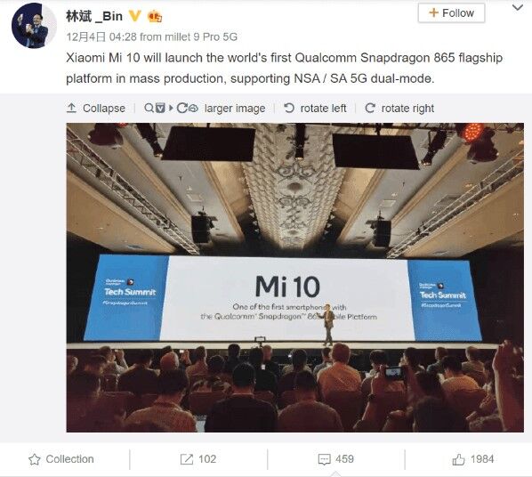 Президент Xiaomi раскрыл дату запуска Xiaomi Mi 10